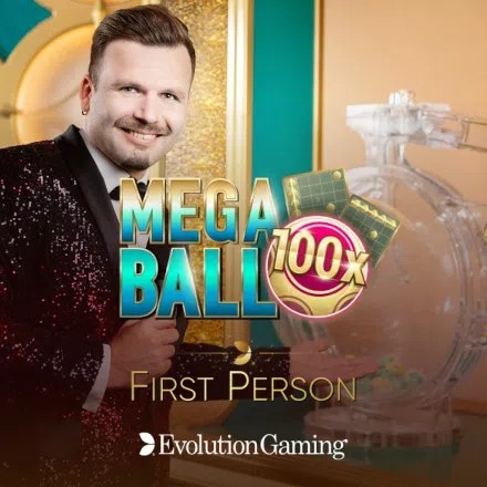 First Person Mega Ball logo by Evolution rewards-casino