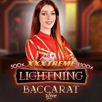 Lightning Baccarat by Evolution, showcased at rewards-casino.de – game logo