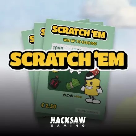 Scratch’em casino game by Hacksaw Gaming – featured logo at rewards-casino